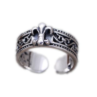 China Europe Fashion Mens And Womens Crusader Flower Anchor Couple Ring for sale