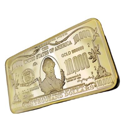 China Europe American 10 000 Commemorative Coin Presidential Square Coin Gold Plated Block for sale