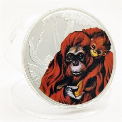 China Europe Gorilla Coin Maternal Love Coin Silver Color Memorial Commemorative Medallion for sale