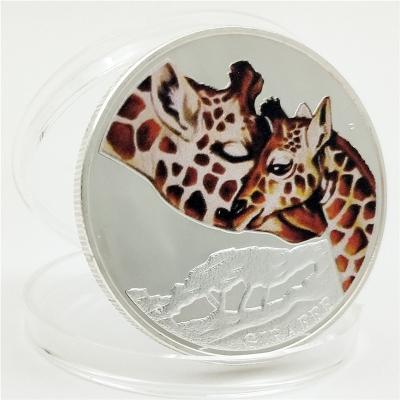 China Europe Giraffe Coin Maternal Love Coin Silver Color Commemorative Commemorative Medal for sale