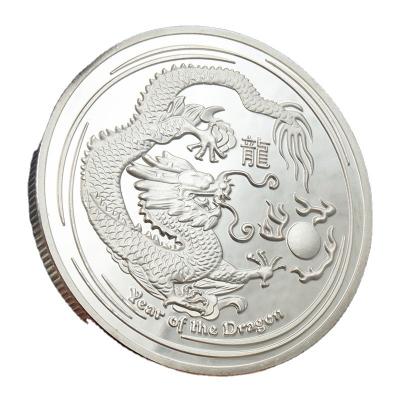 China 2012 Dragon Year Commemorative Coin Tuvalu Dragon Year Silver Coin Custom Europe Zodiac Coin for sale