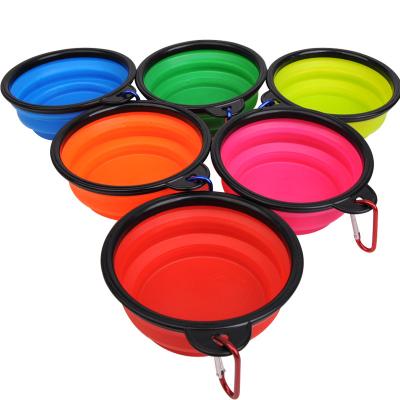 China Sustainable Manufacturers Custom Pet Take Out Portable Collapsible Silicone Dog Bowl for sale