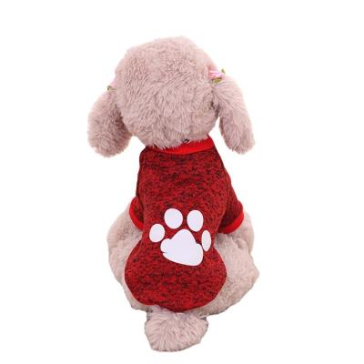 China Sustainable Luxury Winter Designers Paw Pattern Pet Apparel Dog Clothes Sweater for sale