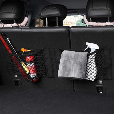 China beach & Velcro Back Mesh Automobile Accessories Universal Vacation Car Trunk Organizer Net Pocket Elastic Net Storage Bag for sale