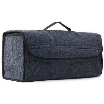 China Camouflage Forest Felt Car Rear Trunk Storage Bag Pocket Organizer with Handle and Velcro Thumb 49*16*14cm 19.6*6.4*5.6 for sale