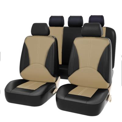 China The Four Seasons Universal Luxury Leather Car Seat Cover Four Seasons 9 Pieces Full Set Fit Car Good Front Rear Seat Cover for sale