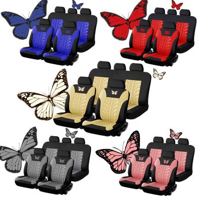 China Four Seasons Luxury Universal Car Seat Cover 9 Pieces Full Set Car Front Rear Seat Protector Cloth Cover For Pet Cat Dog for sale