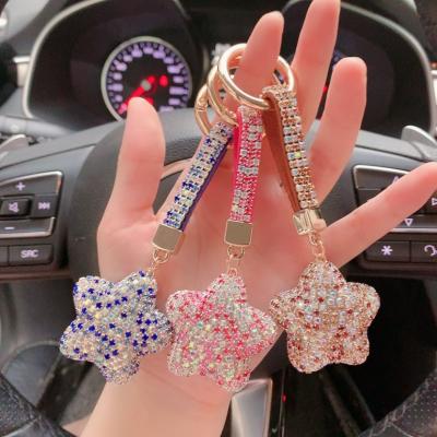 China 2021 Nice New Wholesale Star Shape Key Chain Accessories Car Glitter Key Chain for sale