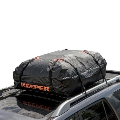 China 500D PVC Tarpaulin Waterproof 15 Cubic Feet Rooftop Cargo Carrier Box Rain Proof Vehicle Cargo Carrier Roof Storage Bag for sale