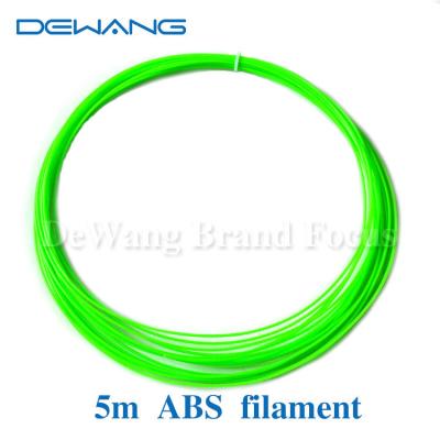 China Green ABS 5M Filament 1.75mm Plastic Rubber Consumables Material for 3D Pen for sale