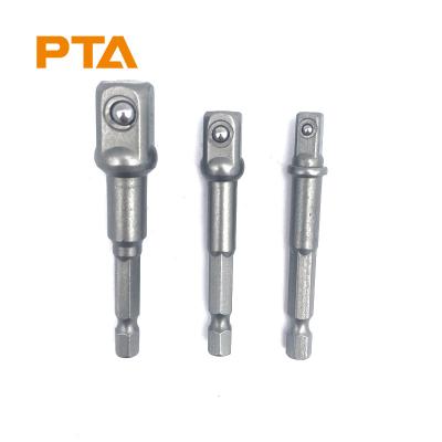 China HEX 3pc 1/4 Shank Connecting Rod Impact Drill Chuck Socket Tool Accessories Steel Adapter 1/2