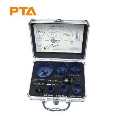 China Metal Drilling 9PCS HSS Bi Metal Hole Saw Cutter High Speed ​​Steel Hole Saw Set In Aluminum Box for sale