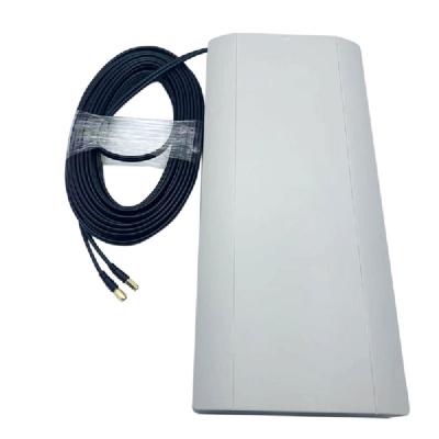 China TPEE 1700-2700MHz 2x 22dbi High Gain Sector Antenna 3G 4G LTE MIMO Panel Antenna with 15 Meter Cables for sale