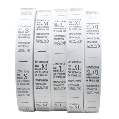 China T-shirts Labels Textile Label Transfer Thermal Tape 30MM*200M Wash Paper Customized Viable Outdoor Printing NYLON Care Label for sale