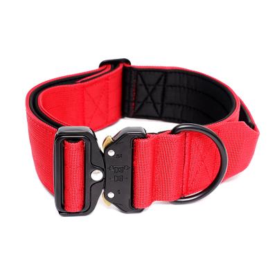 China Custom Heavy Military Nylon K9 Dog Collar Pet Tactical Training Durable Collar With Handle And Neoprene Coating for sale