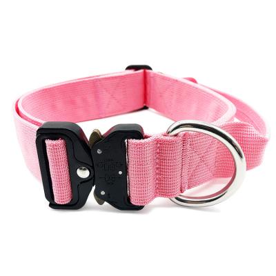 China Nylon&Cotton High Quality Multicolor Wear-resistant Customization Personalized Adjustable Outdoor Military Tactical Training Dog Collar for sale