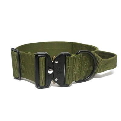 China Custom Tactical Adjustable Nylon Metal Dog Collar Quick Release Bite Guard For Training Dogs Suitable Medium To Large Dogs for sale