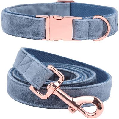 China Personalized Dog Collar and Leash Set, Adjustable Soft Velvet Pet Collar for Puppy Outdoor Walk Running Training, Small Medium Dog for sale