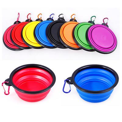 China Sustainable Portable Outdoor Universal Pet Cats and Dogs Folding Rolls Environmental Friendly Silicone Food Bowls For Dogs for sale