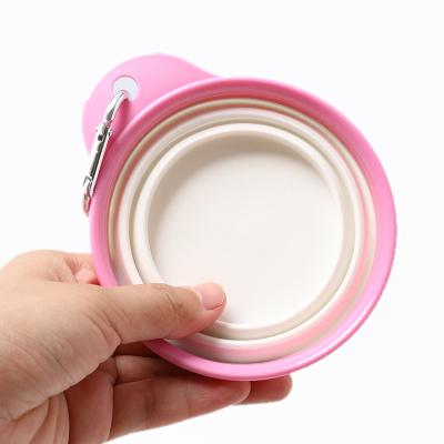 China Viable Collapsible Pet Bowl, Food Grade Silicone Deep Plate, Suitable for Dog Cat Food Feeding Water Portable Travel with Carabiner for sale