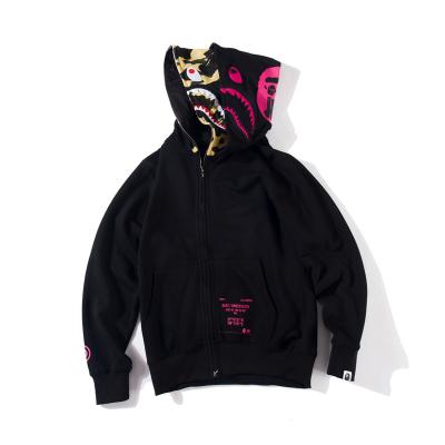 China Anti-pilling Undefeated Co-branded double hoodie men's cardigan zipper X Ape Man hooded coat plus velvet for sale