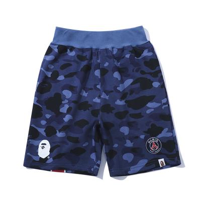 China Anti-wrinkle ape monkey man Paris Saint Germain Co-branded pure cotton camouflage ball casual pants men's and women's couples sports shorts for sale