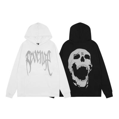 China American loose men's high street anti-pilling VENGEANCE thoughtful niche skull couples style FOG slim hoodie for sale