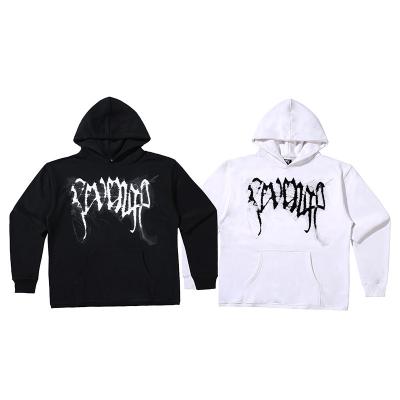 China BLACK revenge anti-pilling BONES loose HOODIE smoke hoodie for men and women for sale