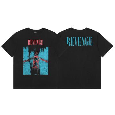 China Revenge anti-shrink new 2023 summers figure print basing loose T-shirt high street crewneck men and women's short sleeves for sale