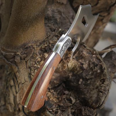 China Fast Shipping High Quality Outdoor Camping Stainless Steel 5Cr15MoV Mini Ax With Mahogany Finish for sale