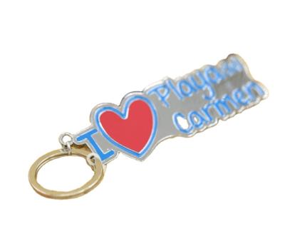 China Cheap Souvenir Bronze/Copper/Iron/Aluminum/Zinc Alloy Heart Shape Metal Key Chain Custom Made In Nickel Plating for sale