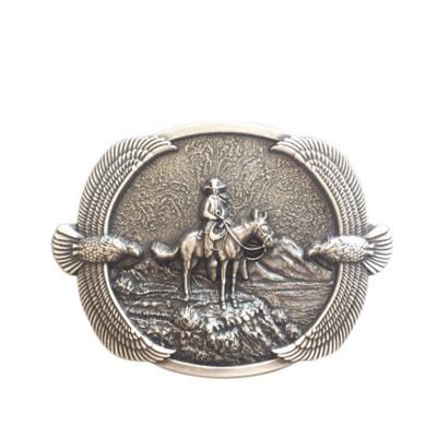 China Custom Wholesale Fashion Western Style Custom Cowboy Design Casting Pin Beautiful Belt Buckle For Man for sale