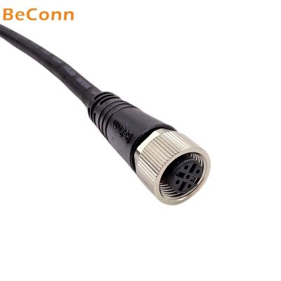 China M12 Automotive A-code 5pin IP68 Threaded Female Cable Connector With M12 Cable Male Pin Straight Connector for sale