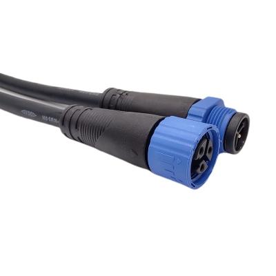 China PA66 M15 Size 2pin 3pin 10A Waterproof IP67 Connector With Cable For LED Road Lighting for sale