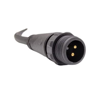 China PA66 M12 Screw Threaded Mating 250V 2 Pin Waterproof Connector Wire Connector 2 Pin for sale