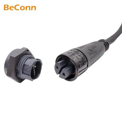 China 2pin 3pin 10A Power Push Lock IP67 Waterproof Self-locking Electrical Connector M16 Circular Connector for sale