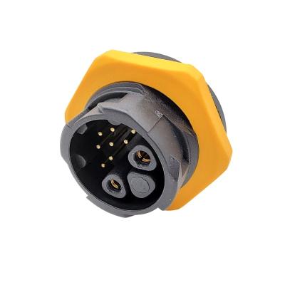 China M25 2+8pins 3+9pins power receptacle hybrid connector for LED display screen module field installation easily for sale