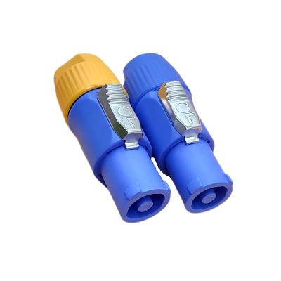 China Large PA66 20Amp Power Con 300V Circular Connectors Electrical Blue Plug for sale