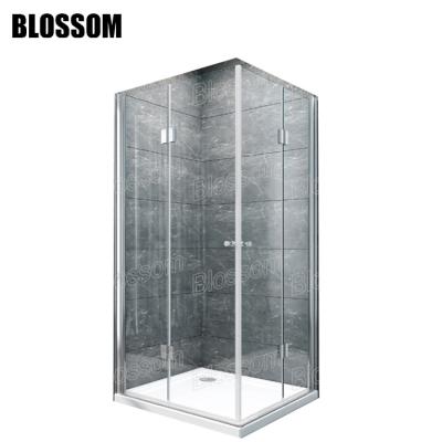 China Frameless Bathroom Corner Door Nano Folding Pivot Shower Glass Enclosure for sale