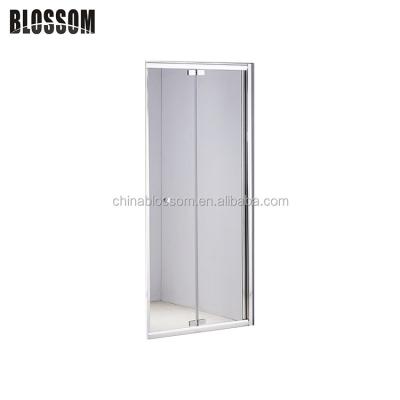 China Final solution for UK 6mm/8mm small bathroom aluminum bi folding door glass bifold shower screen for sale