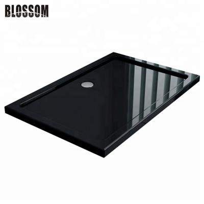 China Black Thin Acrylic Wet Room Shower Tray Hotel Motel Large Size for sale