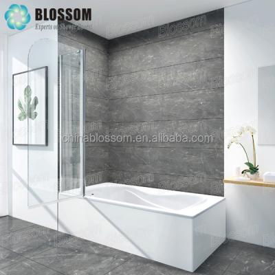 China Raising and Lowering Mechanism Pivot Support Bar 6mm Tempered Glass Frameless Tub Shower Door, Bathtub Doors for sale