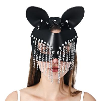 China Leather Chained SM Game Game Prom Cosplay Costume Carnival Love Bondage Punk Adult Fetish Game Veil Bdsm Toy Top for sale