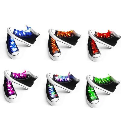 China Dark Bright Flat Glow 7 Colors Night Shoestrings CR2032 Battery Glowing Flashing Flat Led Shoe Laces Light Up Shoe Laces for sale