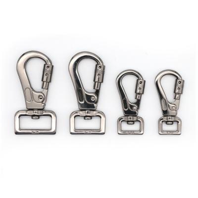 China Retail Industry Dog Leash Metal Locking D Shape Snap Swivel Clip Clapping Carabiner Alloy Swivel Hooks for sale