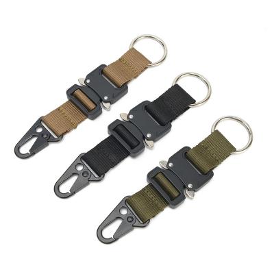 China Tactical Eagle Hook Webbing Keychain Molle Mountaineering Loop Cobra Multifunctional Outdoor Tactical Lanyard Key Nylon Chain Webbing Buckle for sale