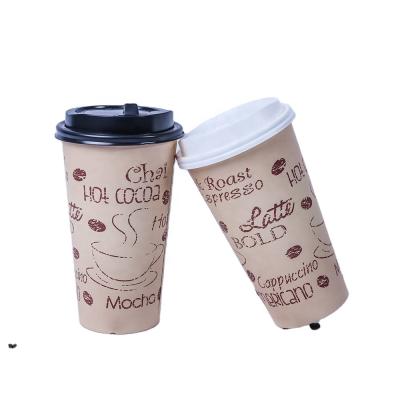 China Customized Disposable Hot Water Disposable Paper Cups Coffee Mugs With Lids 12oz 16oz for sale