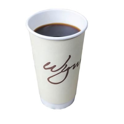 China 16 Oz Disposable Double Wall Customized Paper Hot Drink Coffee Disposable Cups With Lids for sale