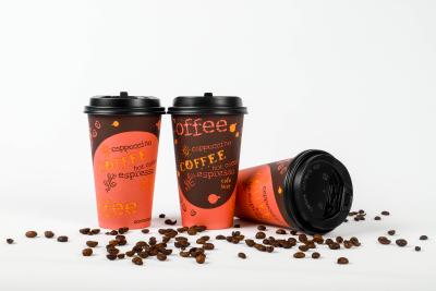 China Disposable Customized Eco-Friendly Disposable Paper Cups With Lids Take Away Single Double Wall Paper Coffee Cup For Drinks Hot/Cold Cup for sale