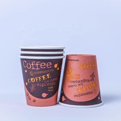 China Customized Disposable Customized Wholesale Disposable Hot Drinks Biodegradable Paper Cup 8oz Printing Coffee Paper Cup Logo Customized Biodegradable Paper Cup for sale